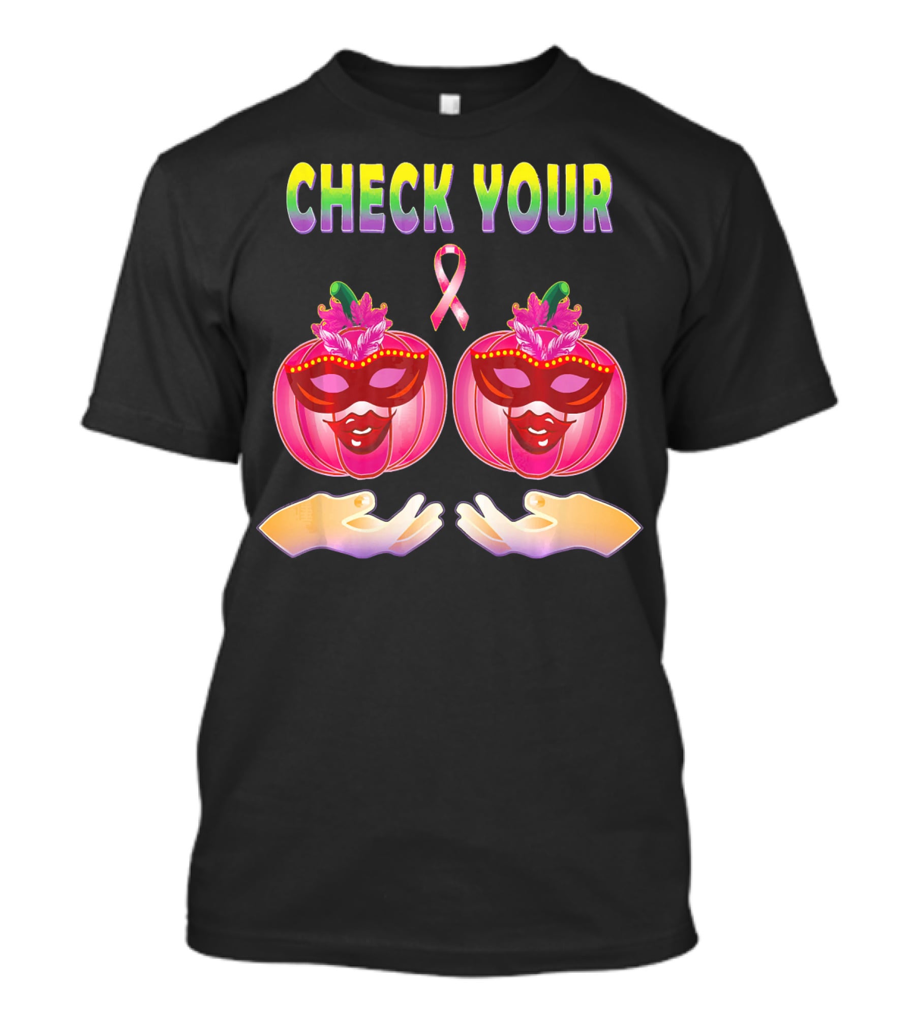Check Your Pumpkins Breast Cancer Awareness T-Shirt