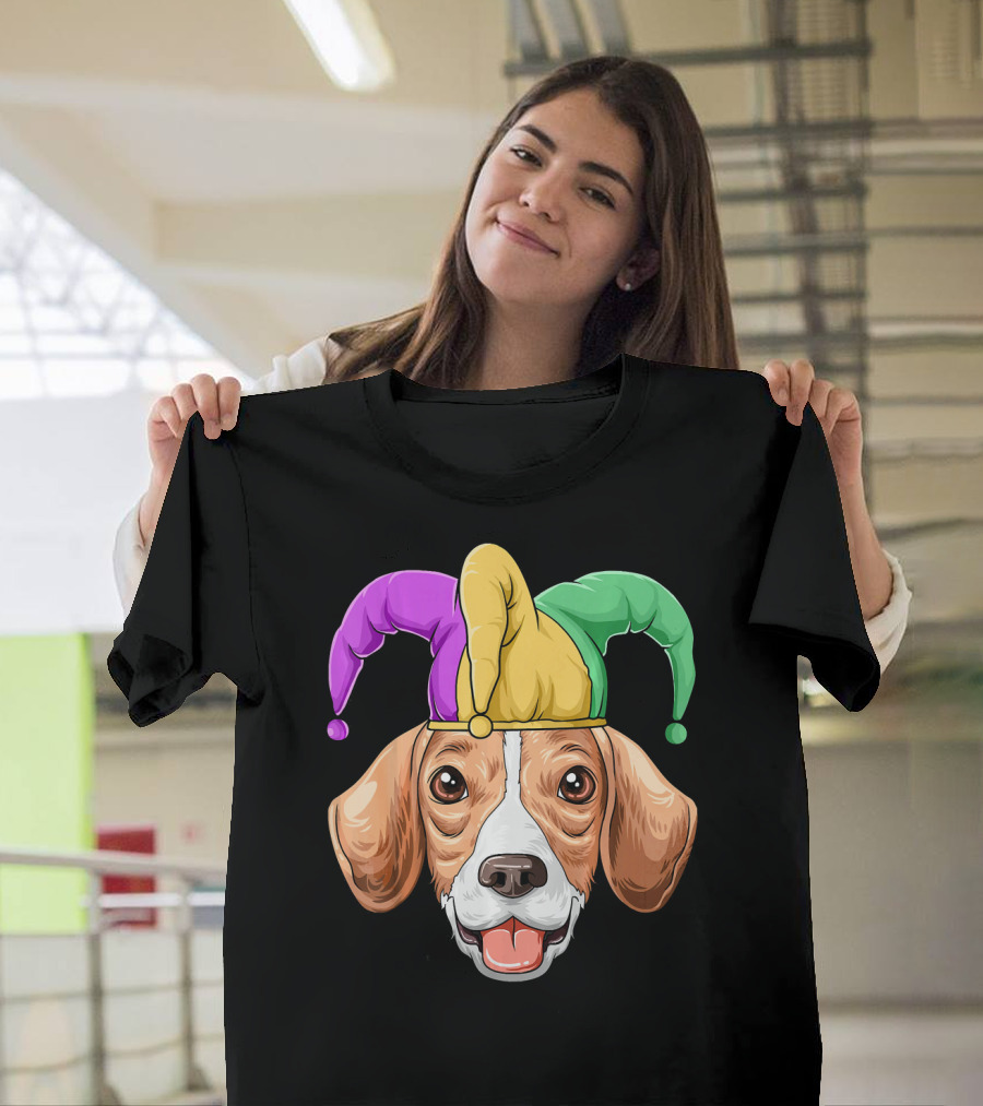 Mardi Gras Beagle Jester Hat Carnival Beagle T-Shirt