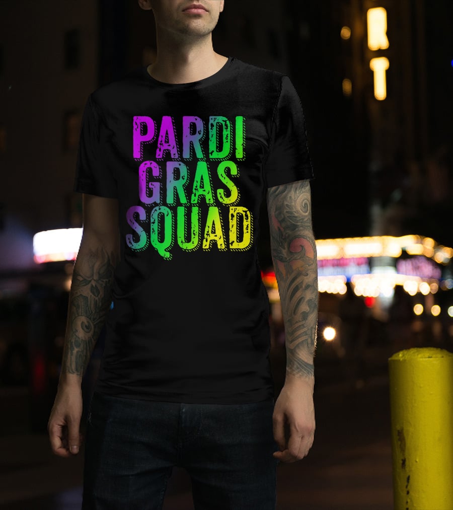 Pardi Gras Squad Matching Mardi Gras Group T-Shirt