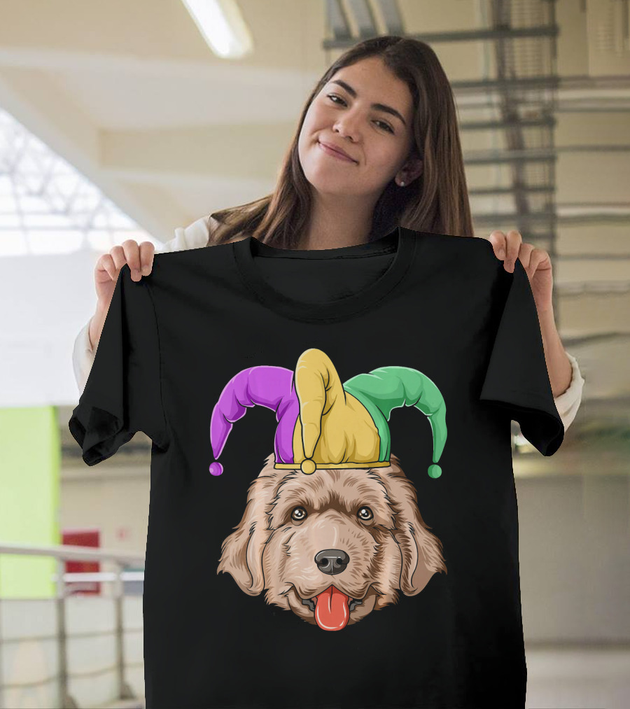 Mardi Gras Jester Newfoundland Dog Hat T-Shirt