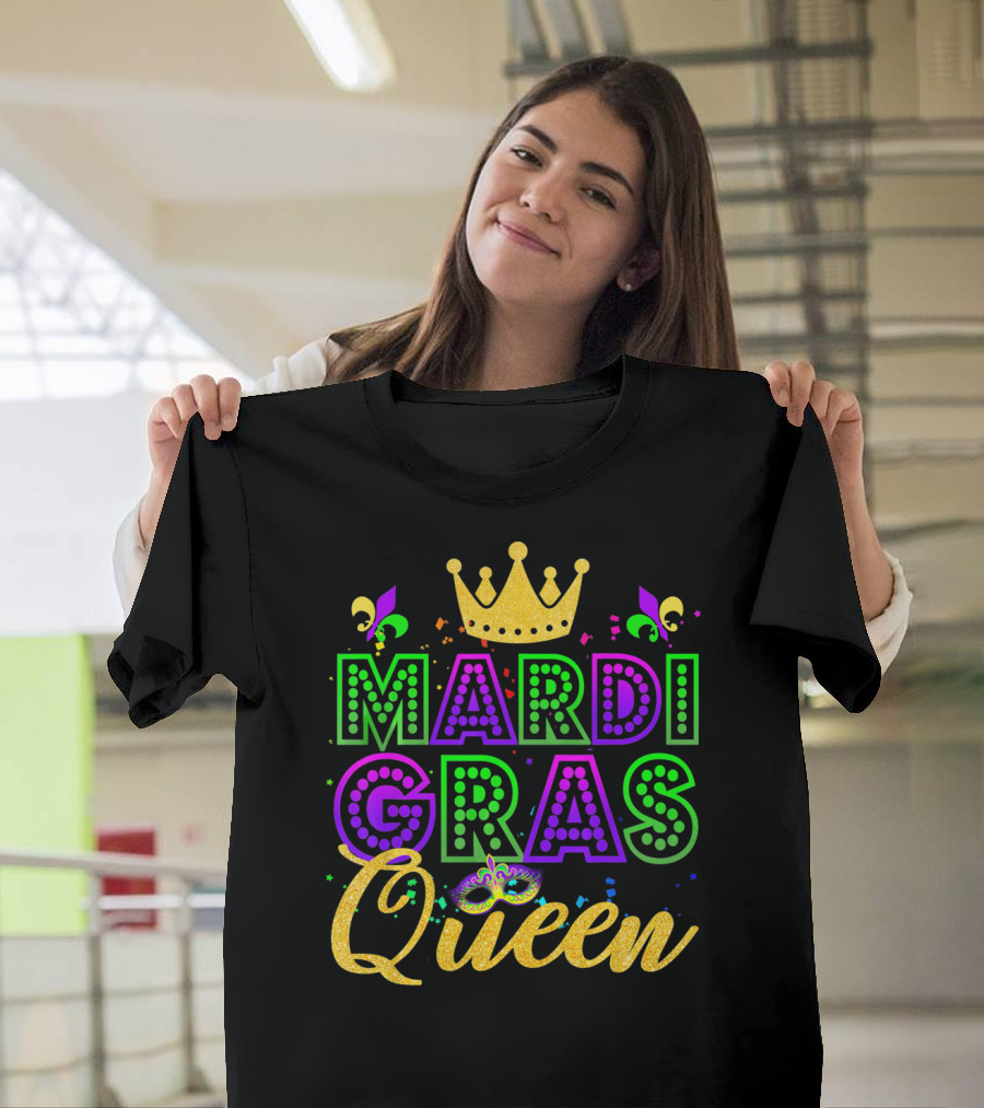 Mardi Gras Queen Crown Fleur-de-Lis Carnival Festival T-Shirt