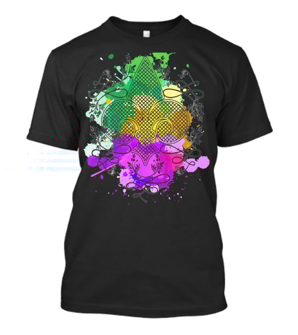 Fleur De Lis Mardi Gras Carnival Colors T-Shirt