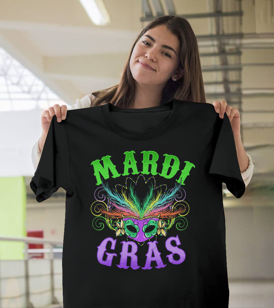 Mardi Gras Feather Mask Festival T-Shirt