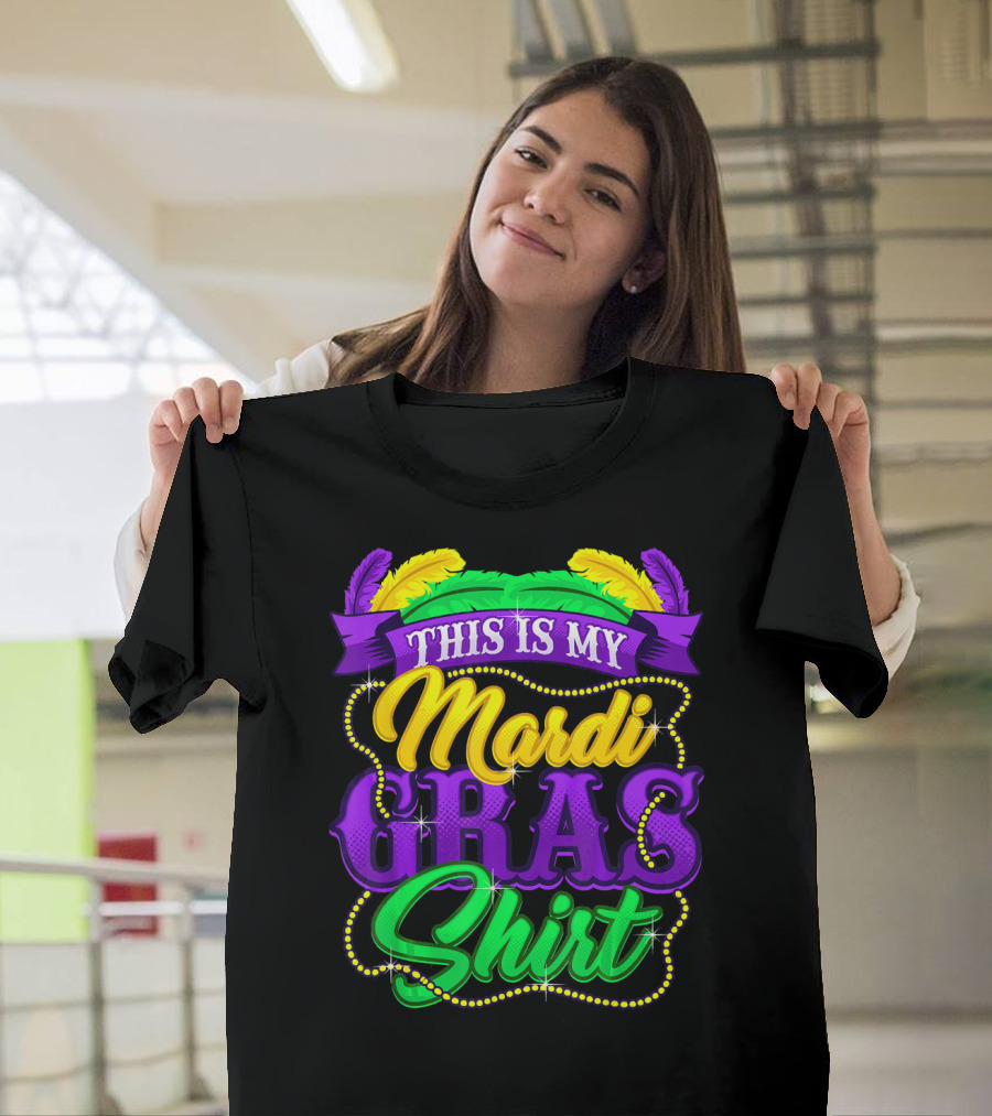 This Is My Mardi Gras Shirt with Beads and Parade Elements T-Shirt