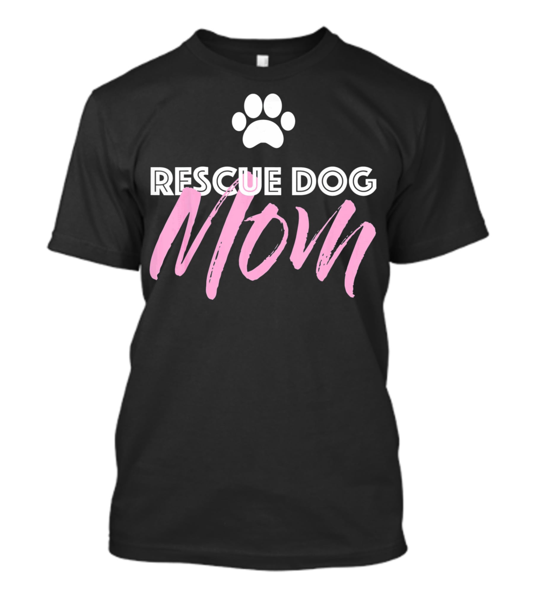 Rescue Dog Mom Paw Print Cute Shelter Dog T-Shirt