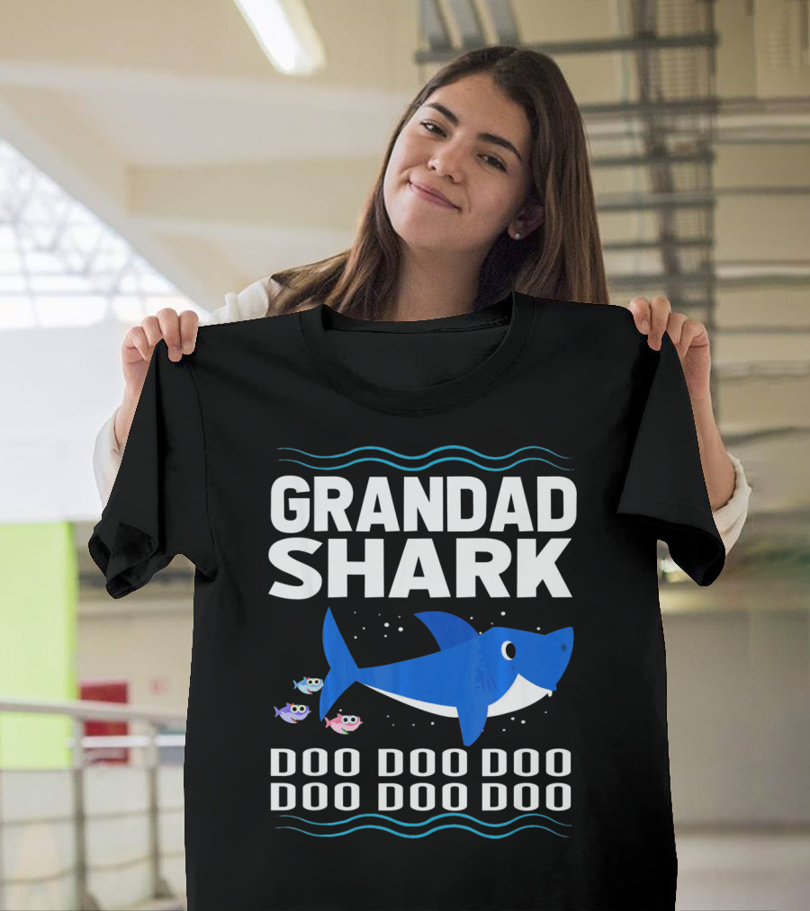 Grandad Shark Doo Doo Doo Doo Doo Doo Funny Baby T-Shirt