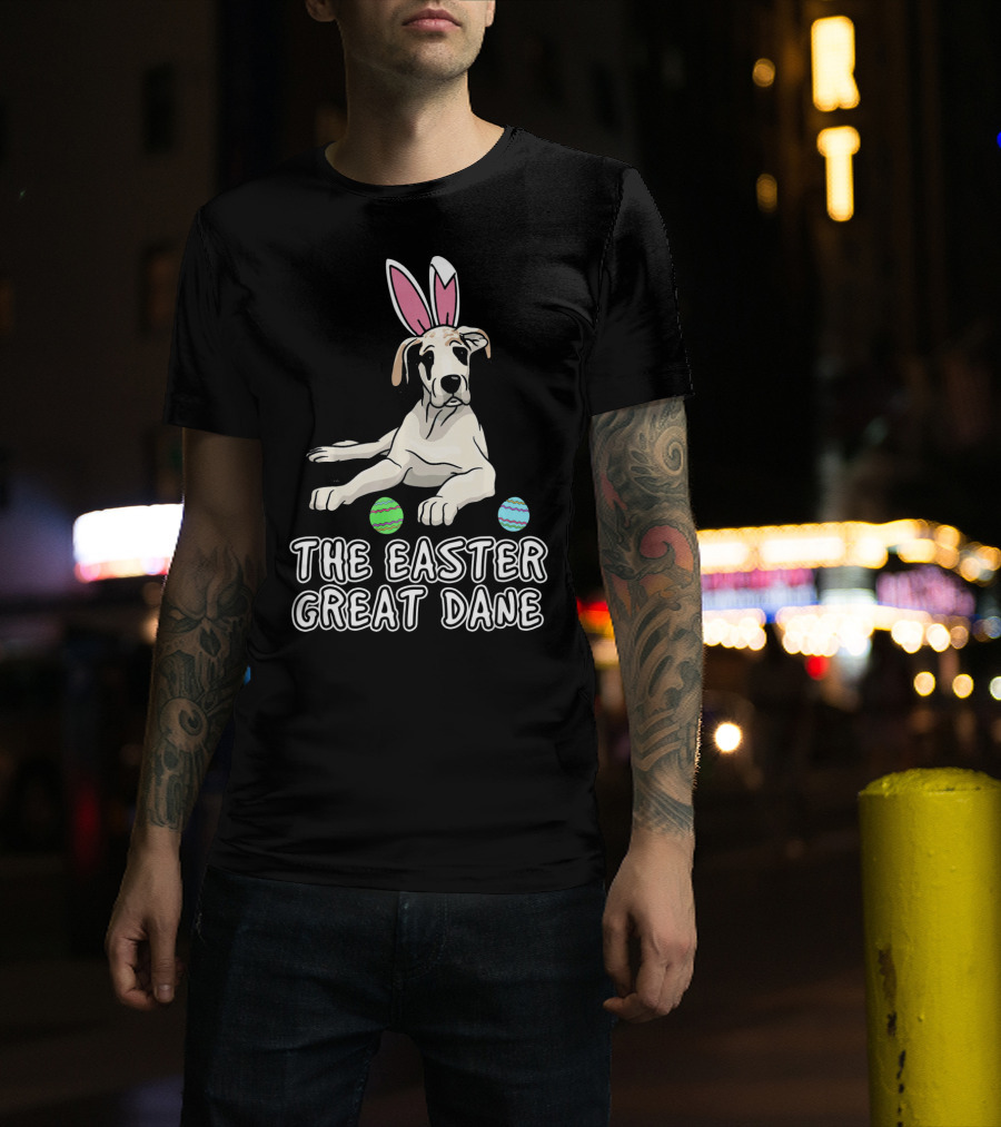The Easter Great Dane With Bunny Ears And Eggs For Women Wen Mother T-Shirt