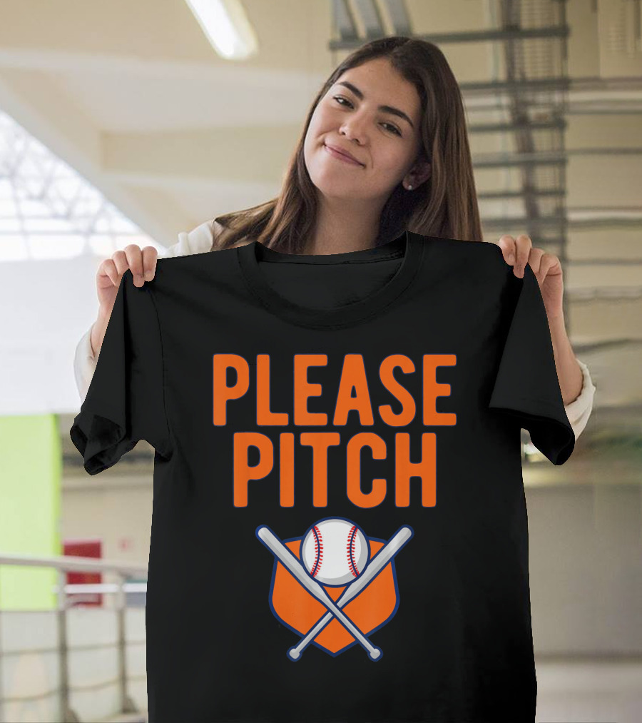 Please Pitch Baseball Funny Adult T-Shirt