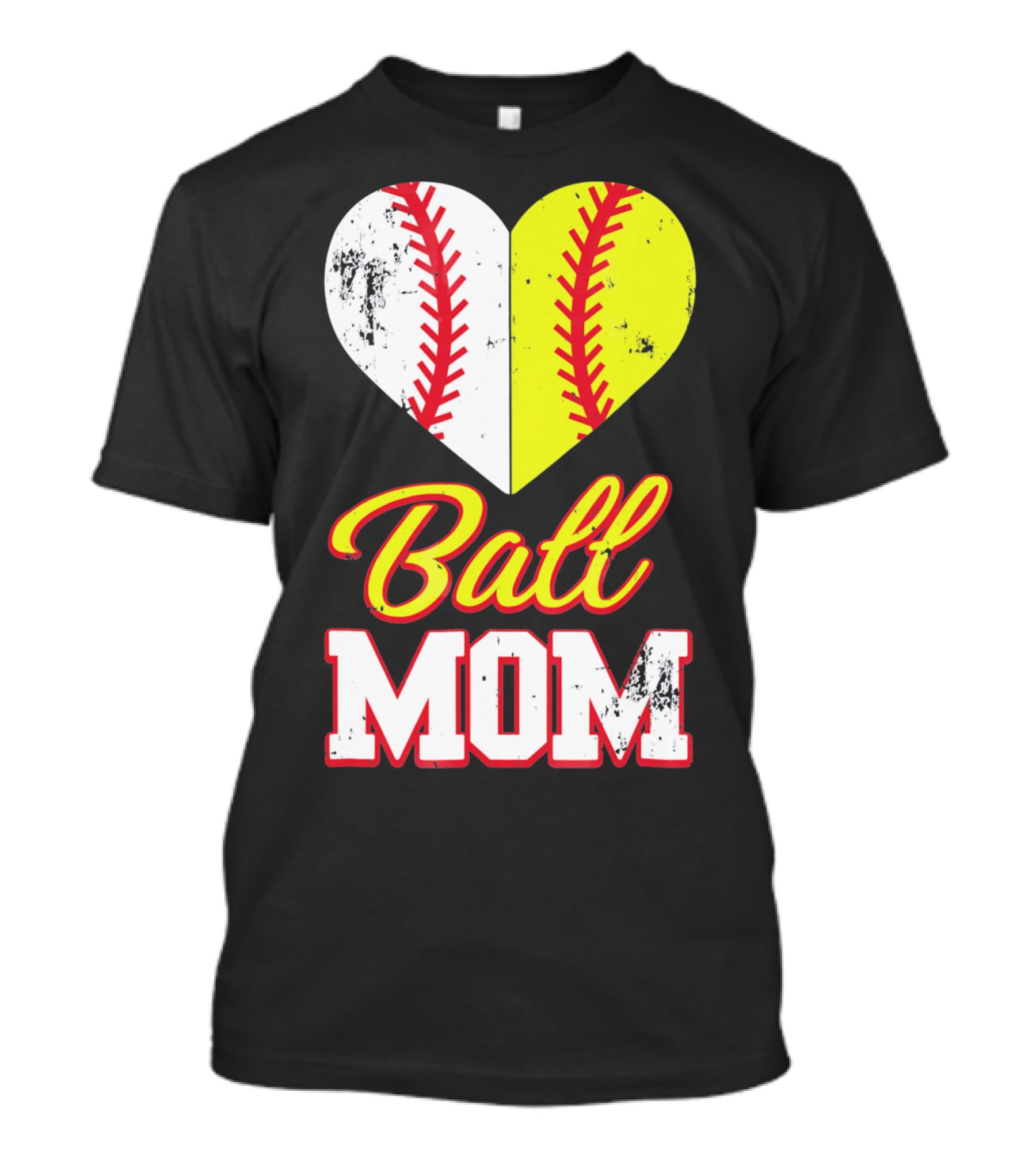 Funny Softball Mom Ball Mom Heart T-Shirt