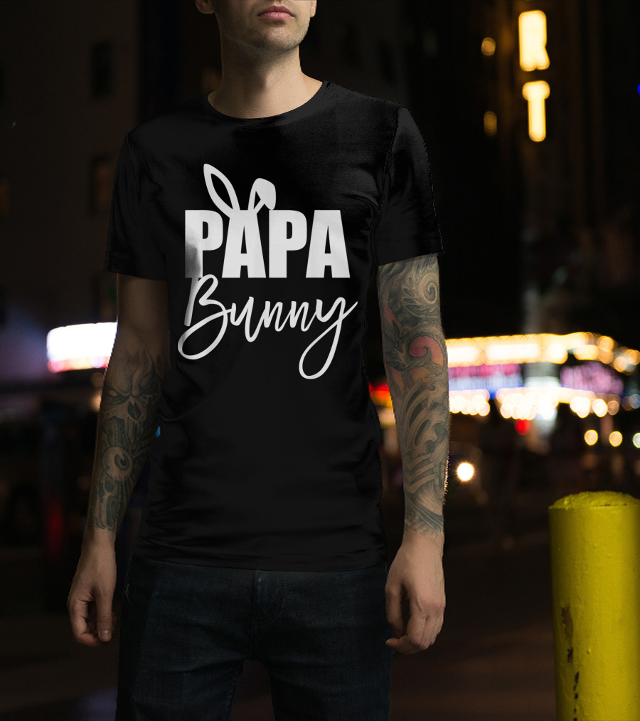 Papa Bunny Mens Funny Easter Basket Stuf T-Shirt