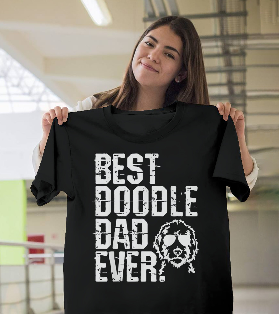 Best Doodle Dad Ever Golden Retrievers Sunglasses T-Shirt