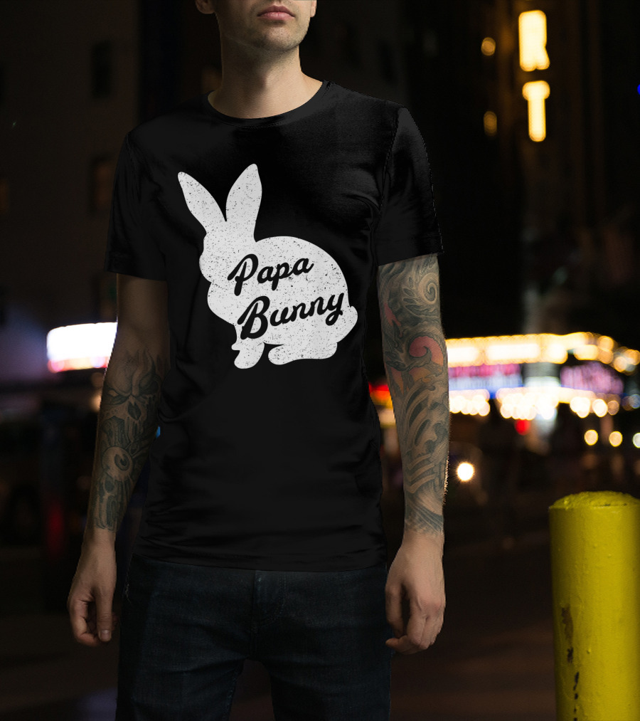 Papa Bunny Funny And Cute Easter Mens T-Shirt
