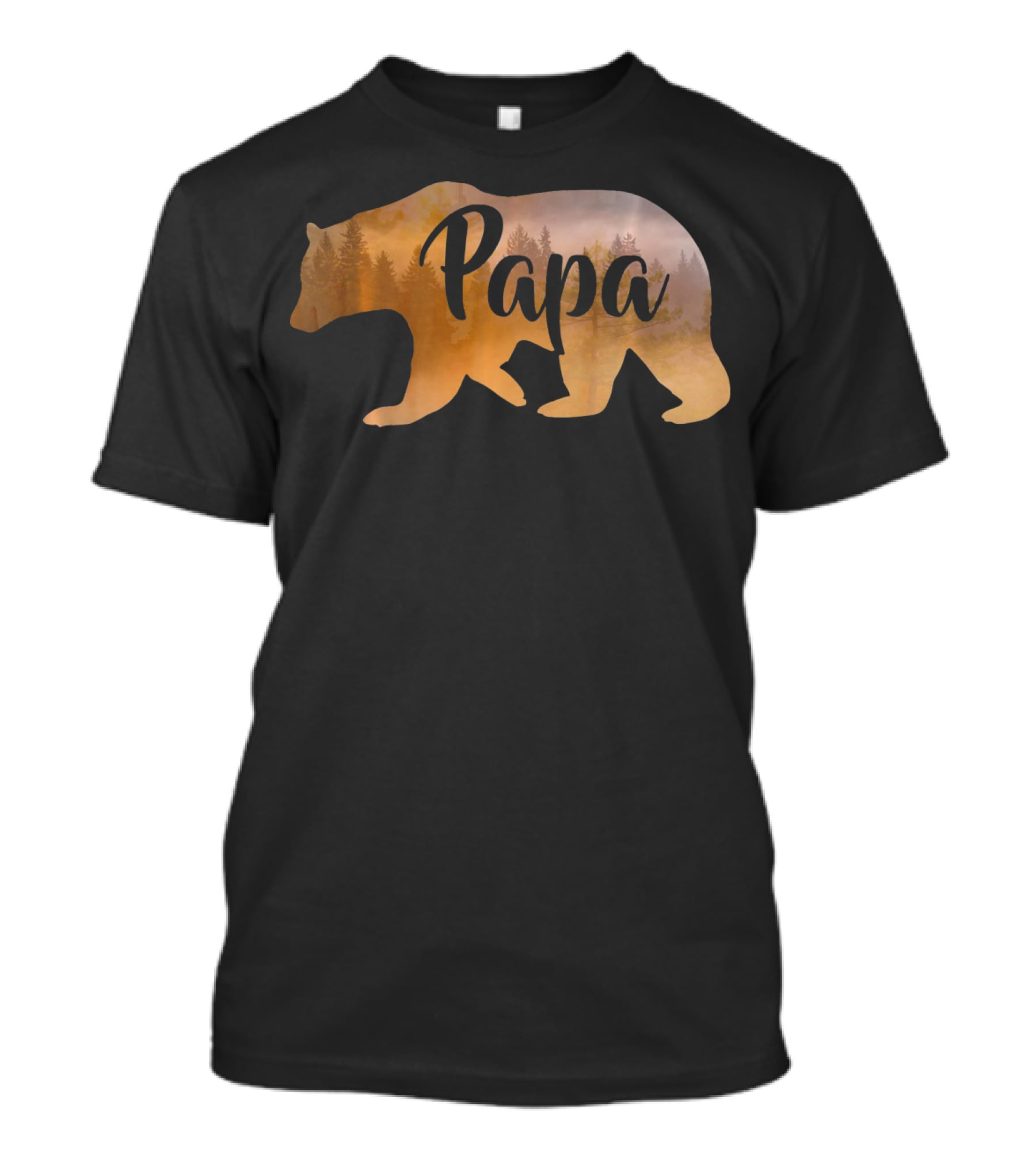 Papa Bear Forest Silhouette Mens Awesome T-Shirt