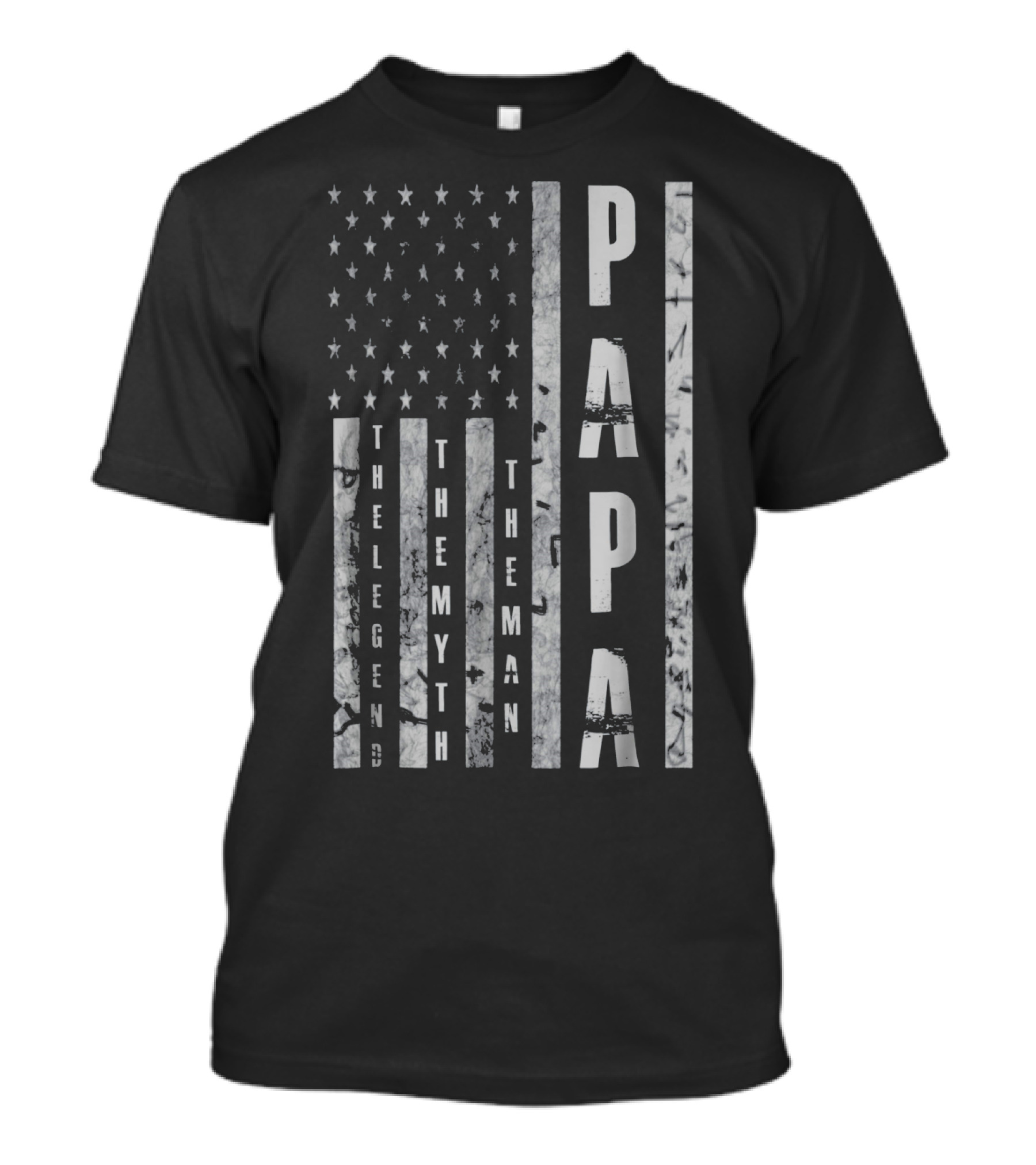 Papa The Man The Myth The Legend American Flag T-Shirt