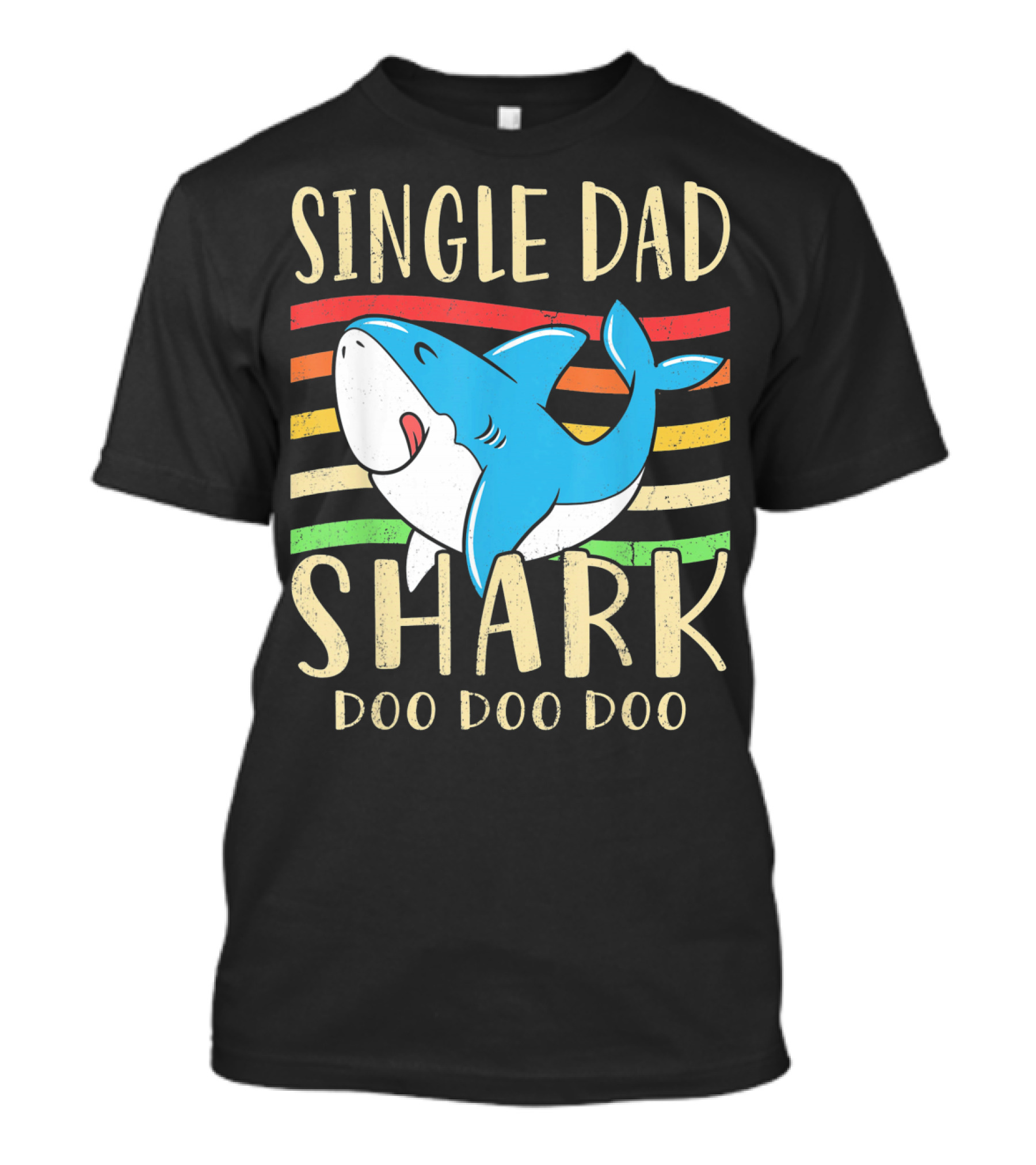 Single Dad Shark Doo Doo Doo Retro Vintage T-Shirt