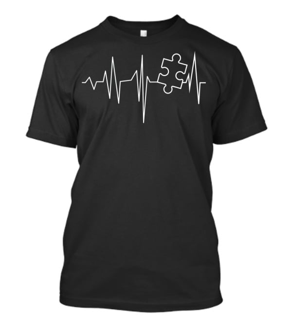 Autism Awareness Puzzle Piece Heartbeat April T-Shirt