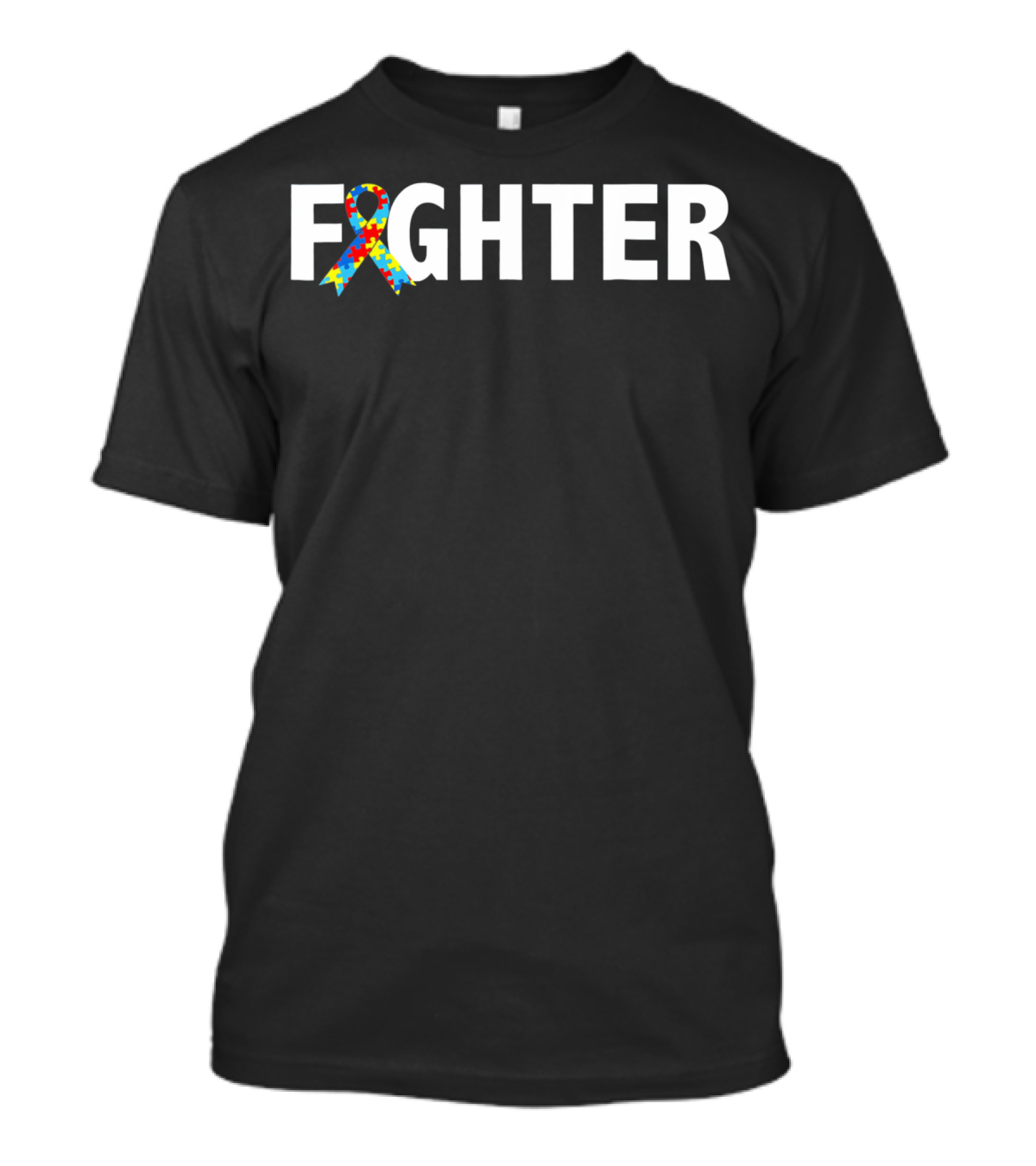 Autism Awareness Fighter Puzzle Ribbon Support T-Shirt