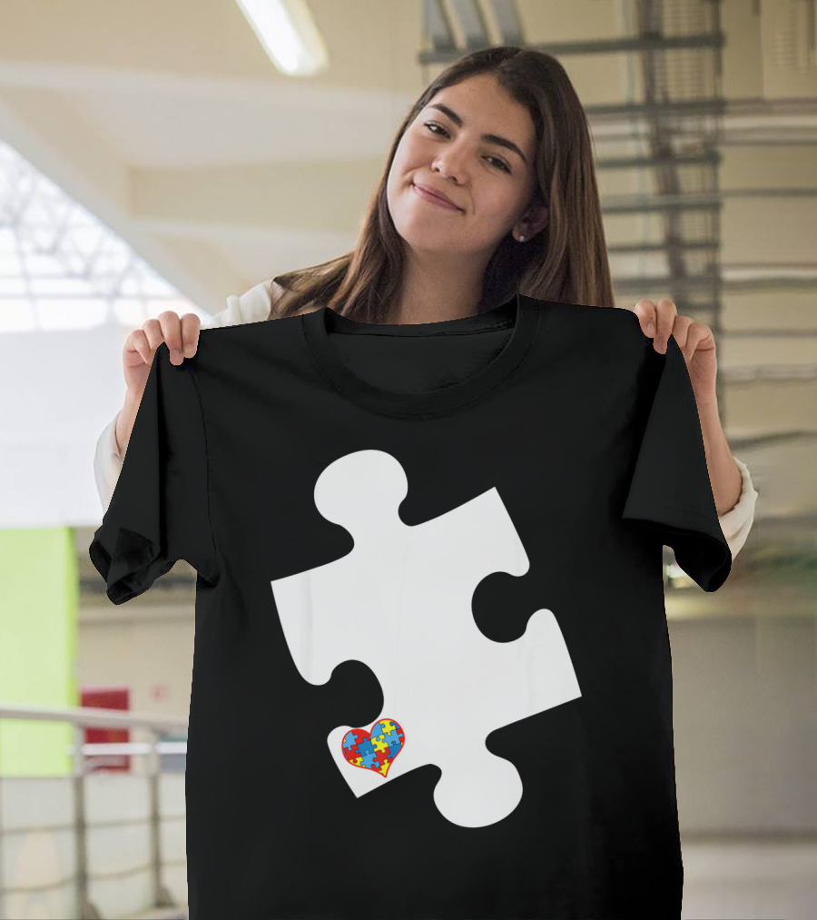 Awesome Love Autism Awareness Puzzle Heart Piece T-Shirt