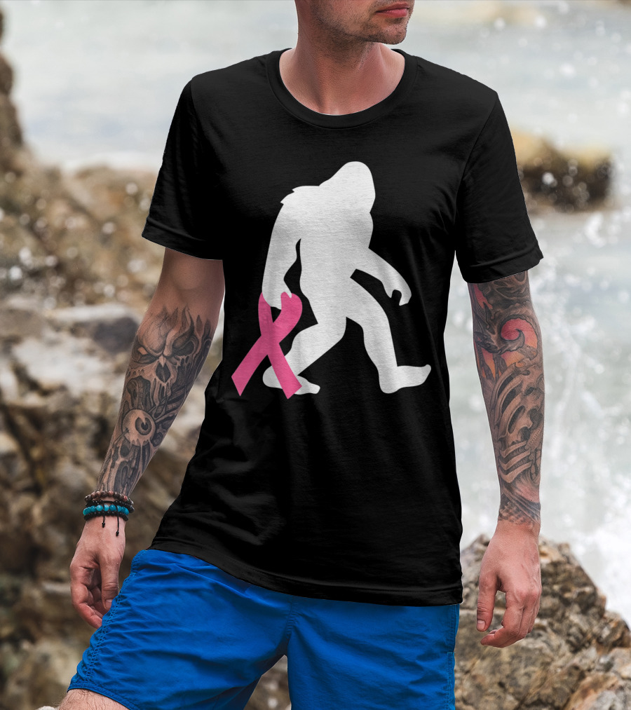 Breast Cancer Awareness Bigfoot Pink T-Shirt