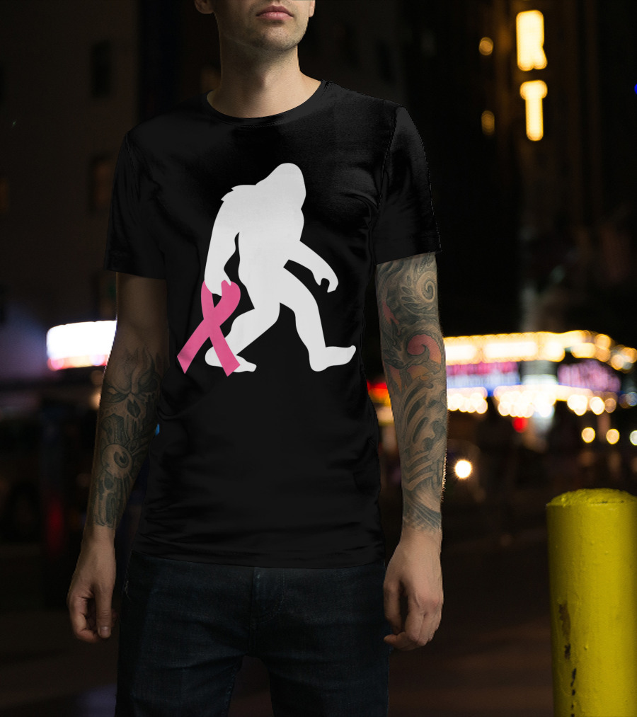 Breast Cancer Awareness Bigfoot Pink T-Shirt