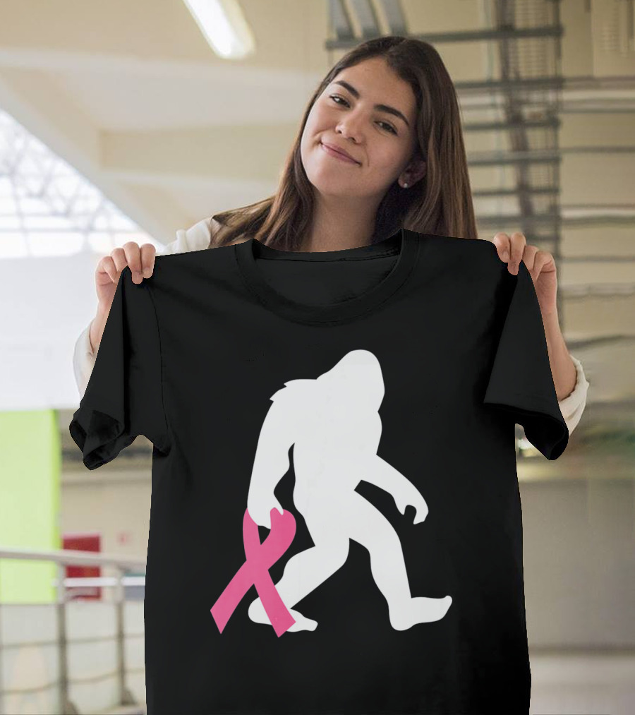 Breast Cancer Awareness Bigfoot Pink T-Shirt