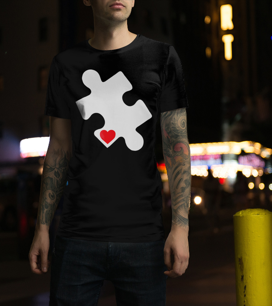 Love Autism Awareness Puzzle Heart T-Shirt