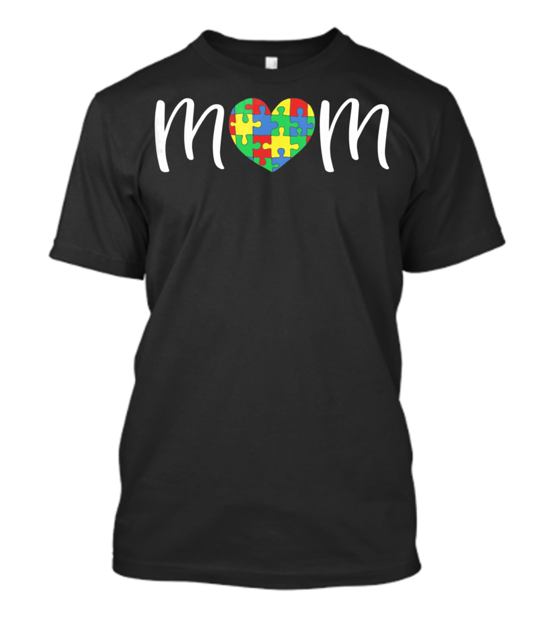 Mom Puzzle Heart Autism Awareness T-Shirt
