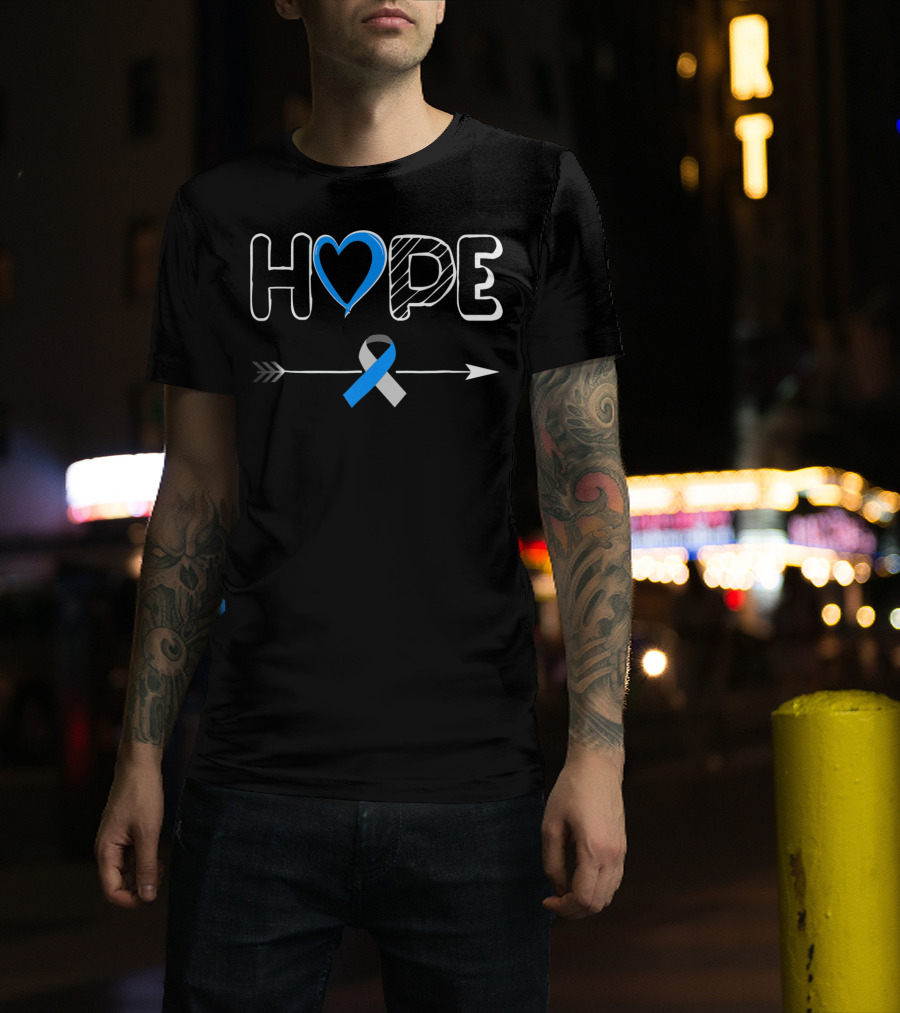 Hope Blue Ribbon Type 1 Diabetes Awareness T-Shirt