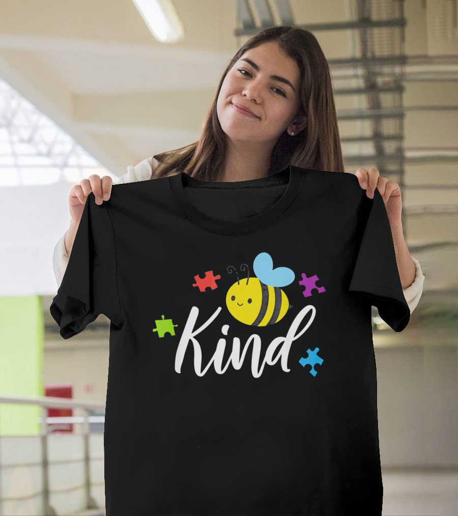 Bee Kind Kindness Autism Awareness Puzzle Piece T-Shirt