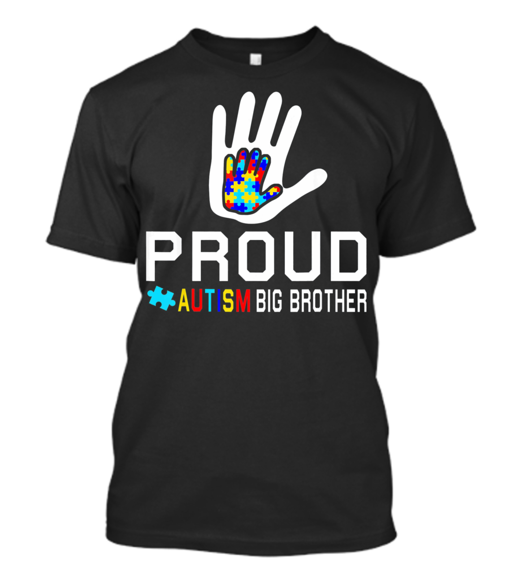 Proud Autism Big Brother Puzzle Hand T-Shirt