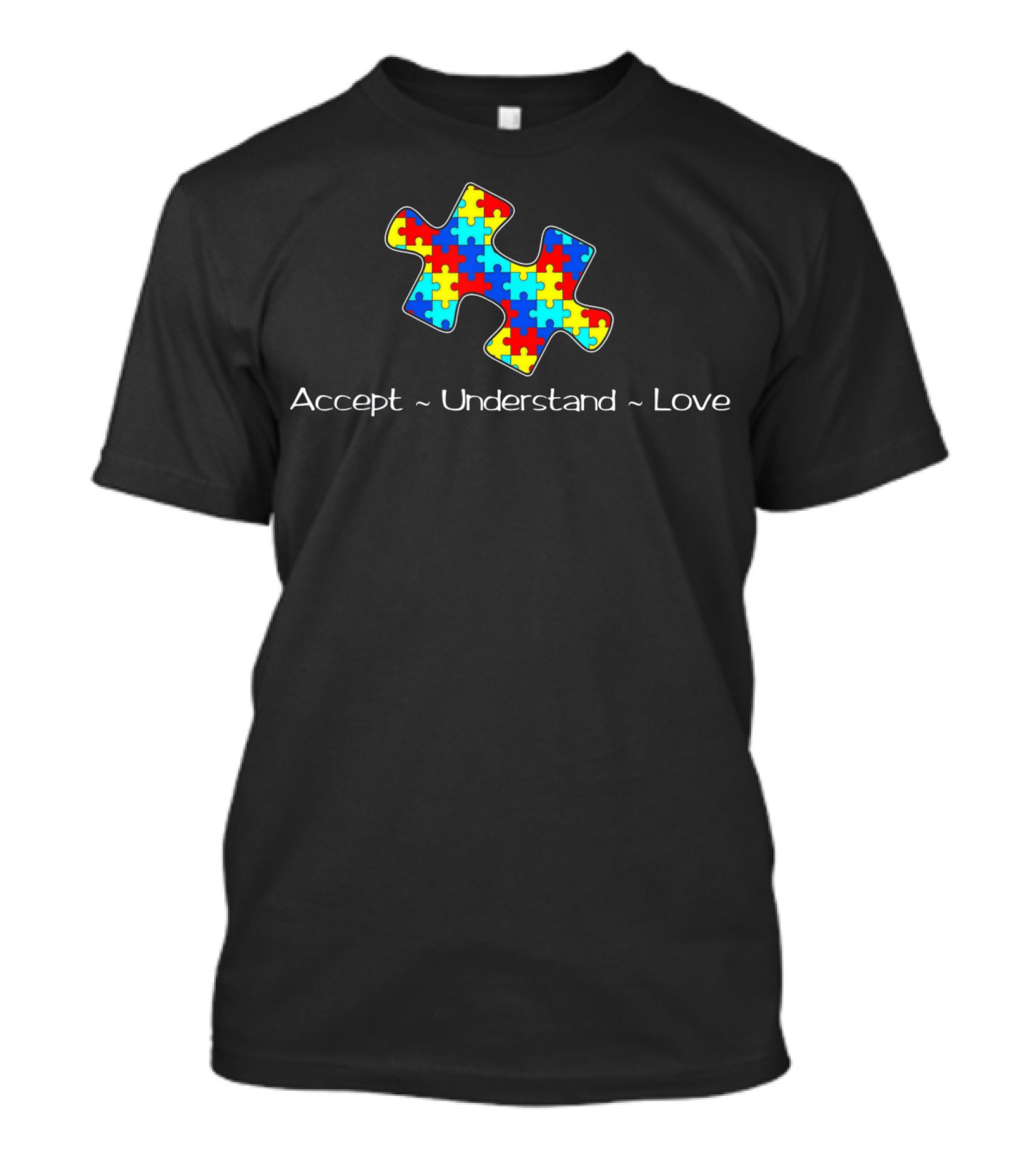 Accept Understand Love Autism Awareness Puzzle T-Shirt