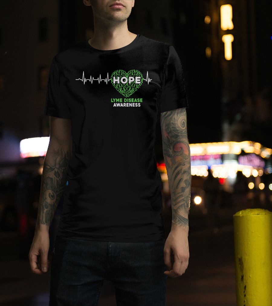 HOPE Heartbeat Ribbon Lyme Disease Awareness T-Shirt