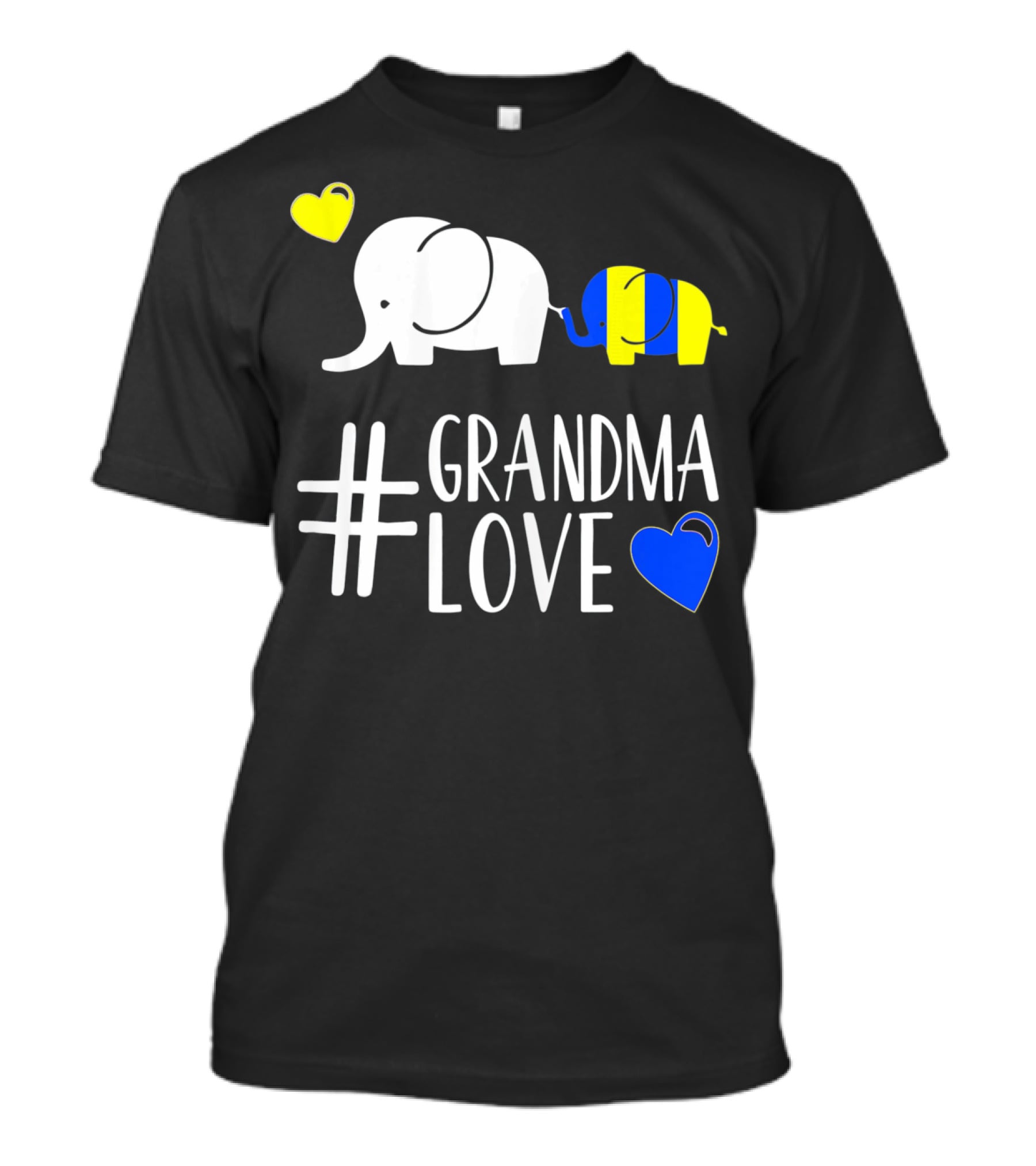 Grandma Love Autism Awareness Cute Elephants Hearts T-Shirt
