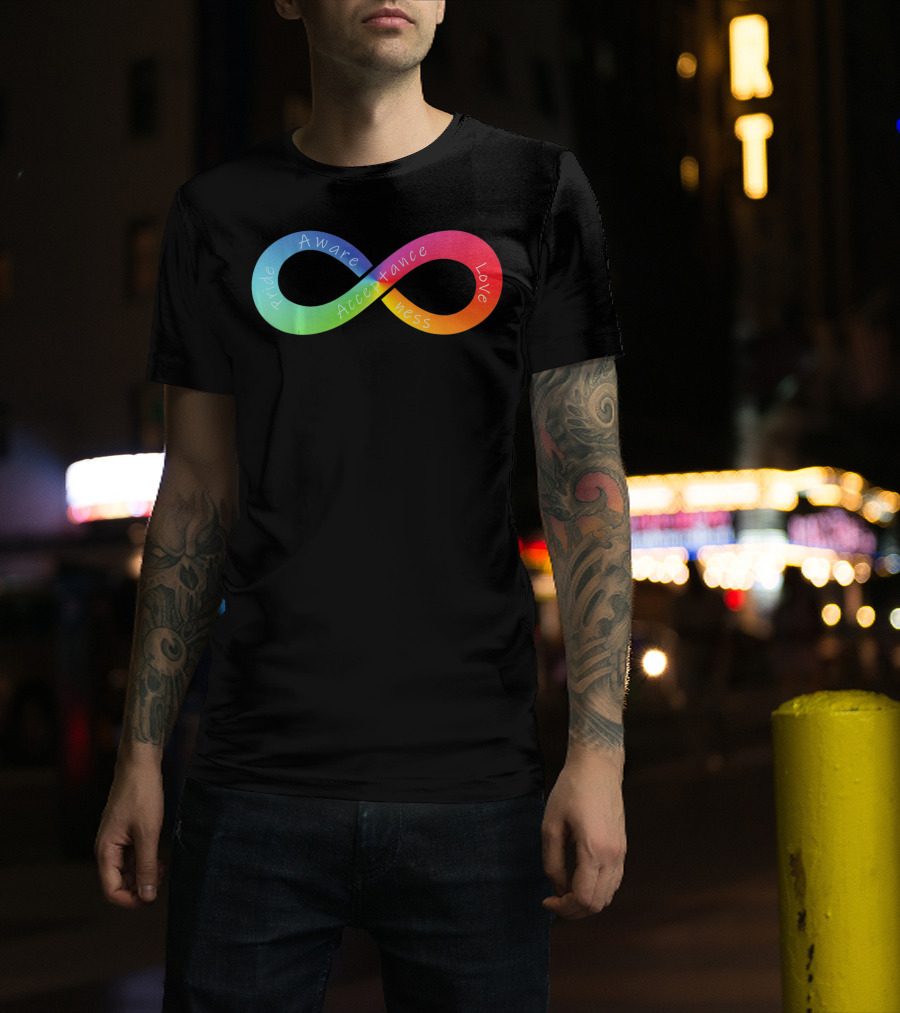 Pride Awareness Acceptance Love Rainbow Infinity Autism Awareness T-Shirt