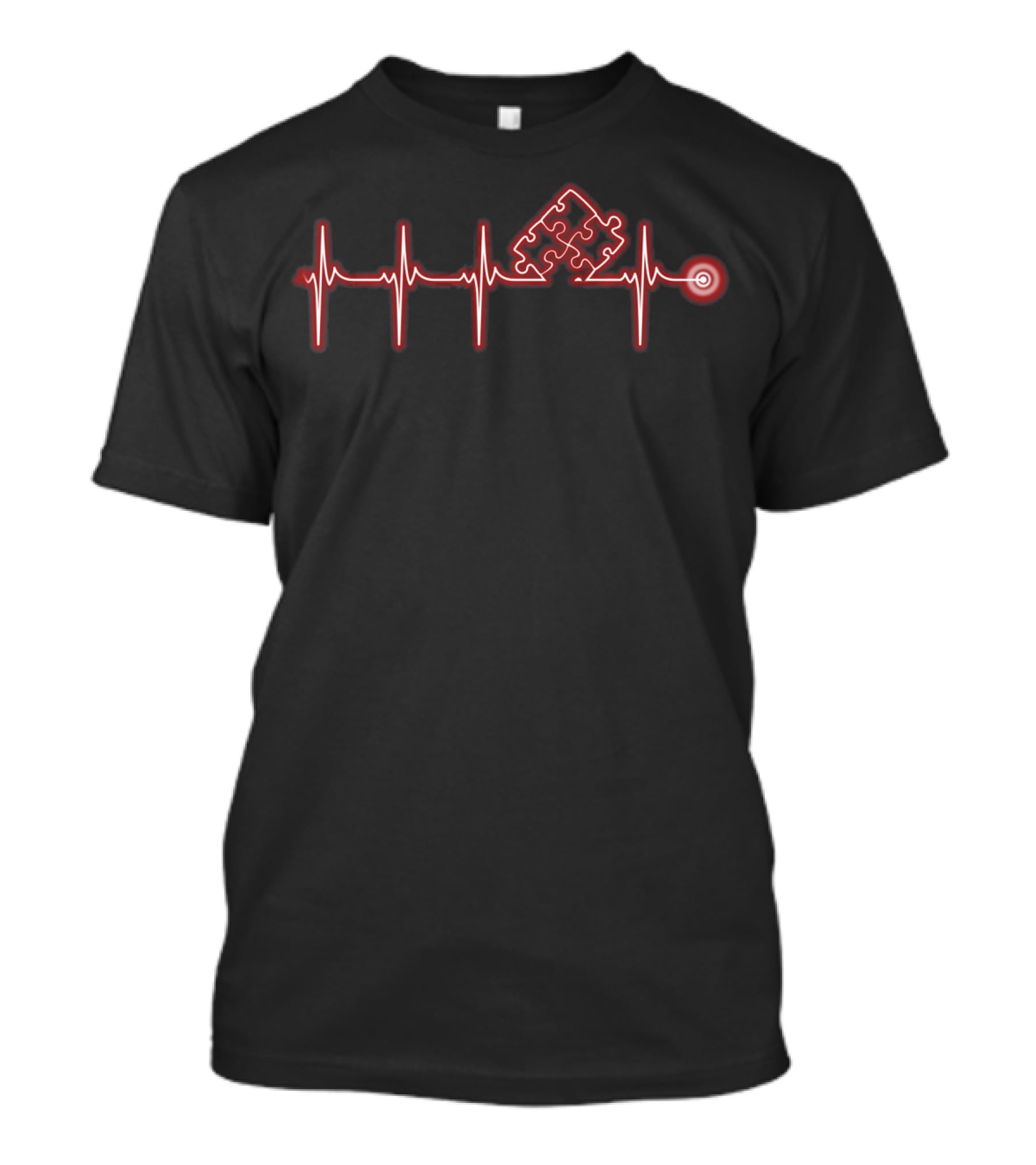 Autism Awareness Heartbeat Puzzle Piece T-Shirt