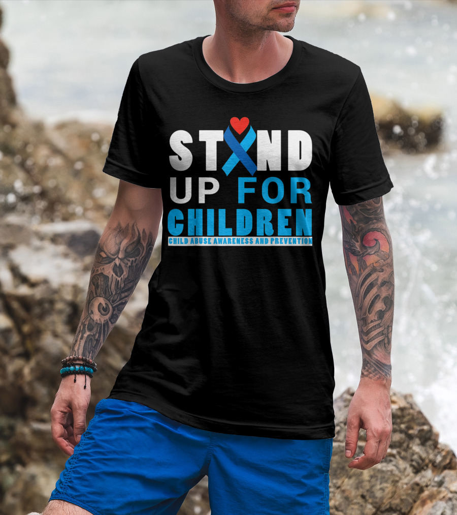 STAND UP FOR CHILDREN Child Abuse Awareness And Prevention T-Shirt