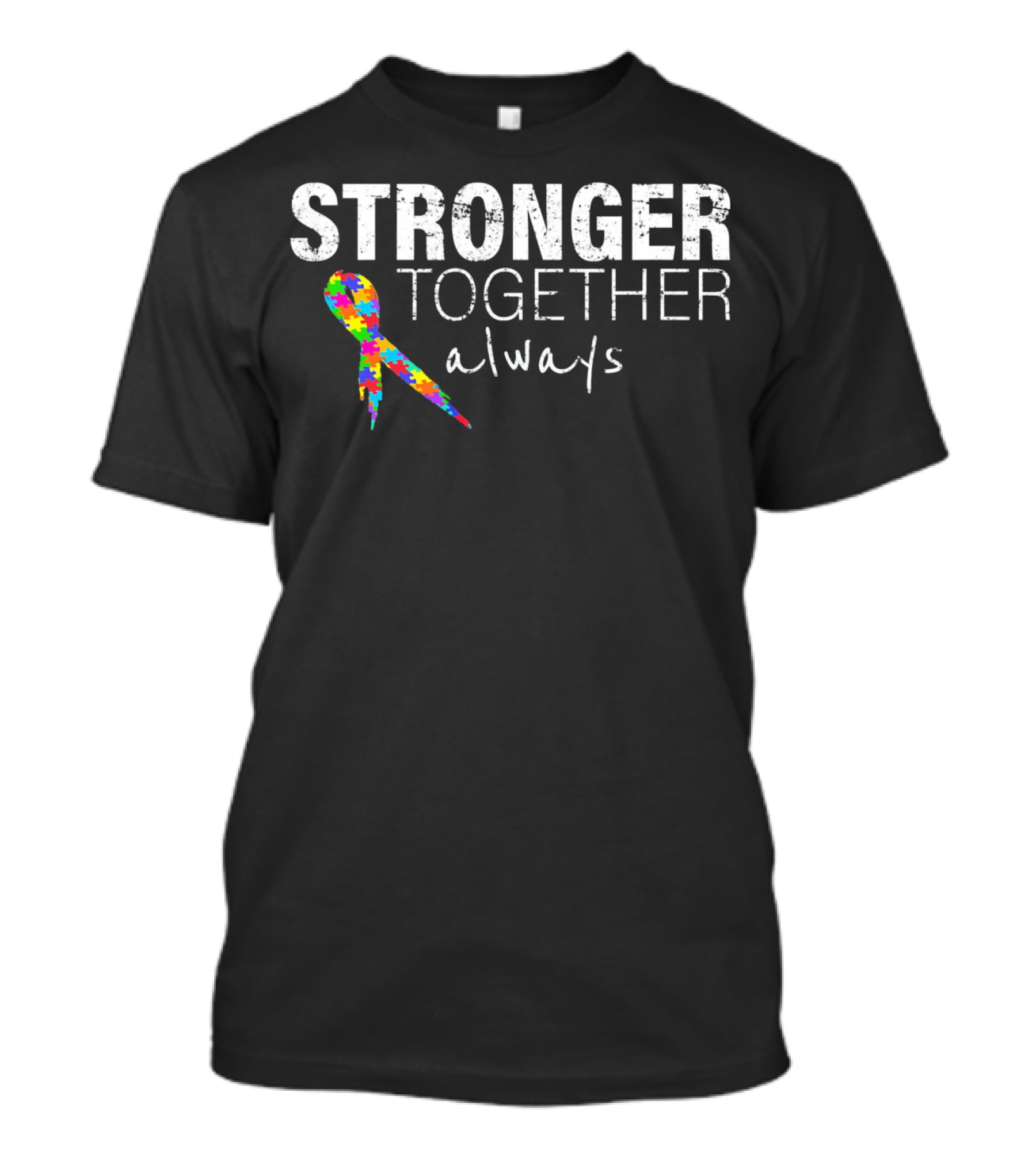 Stronger Together Always Autism Awareness Puzzle T-Shirt