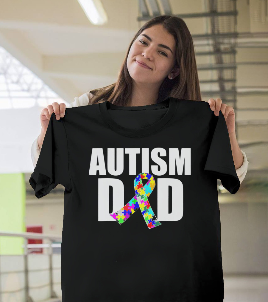Autism Spectrum Awareness Autism Dad Puzzle T-Shirt