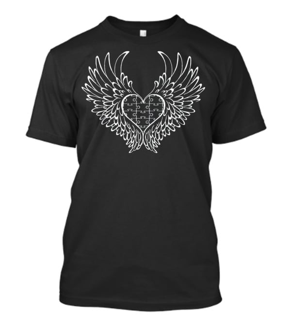I Love Someone With Autism Heart Wings Puzzle T-Shirt