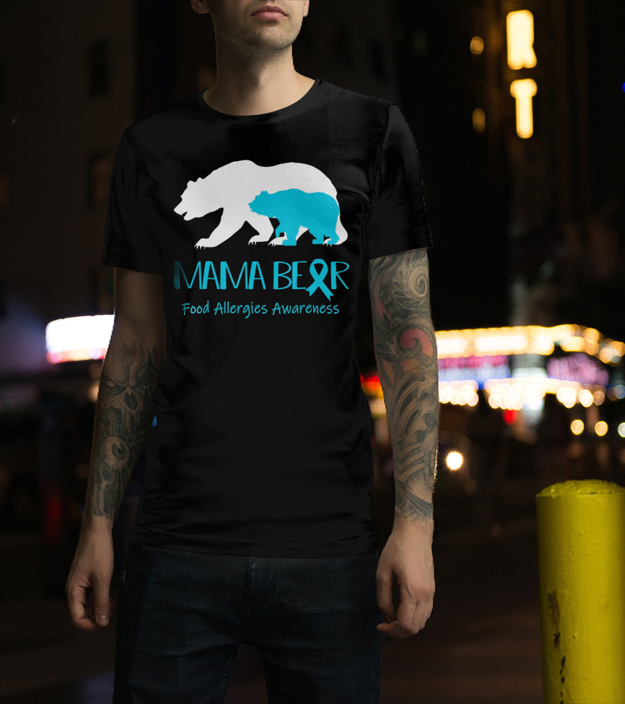 Mama Bear Food Allergies Awareness Ribbon T-Shirt