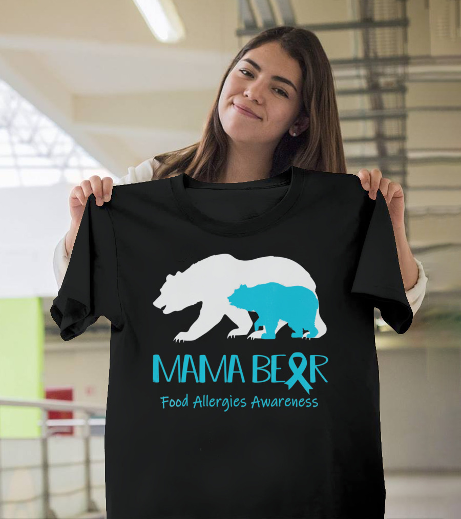 Mama Bear Food Allergies Awareness Ribbon T-Shirt
