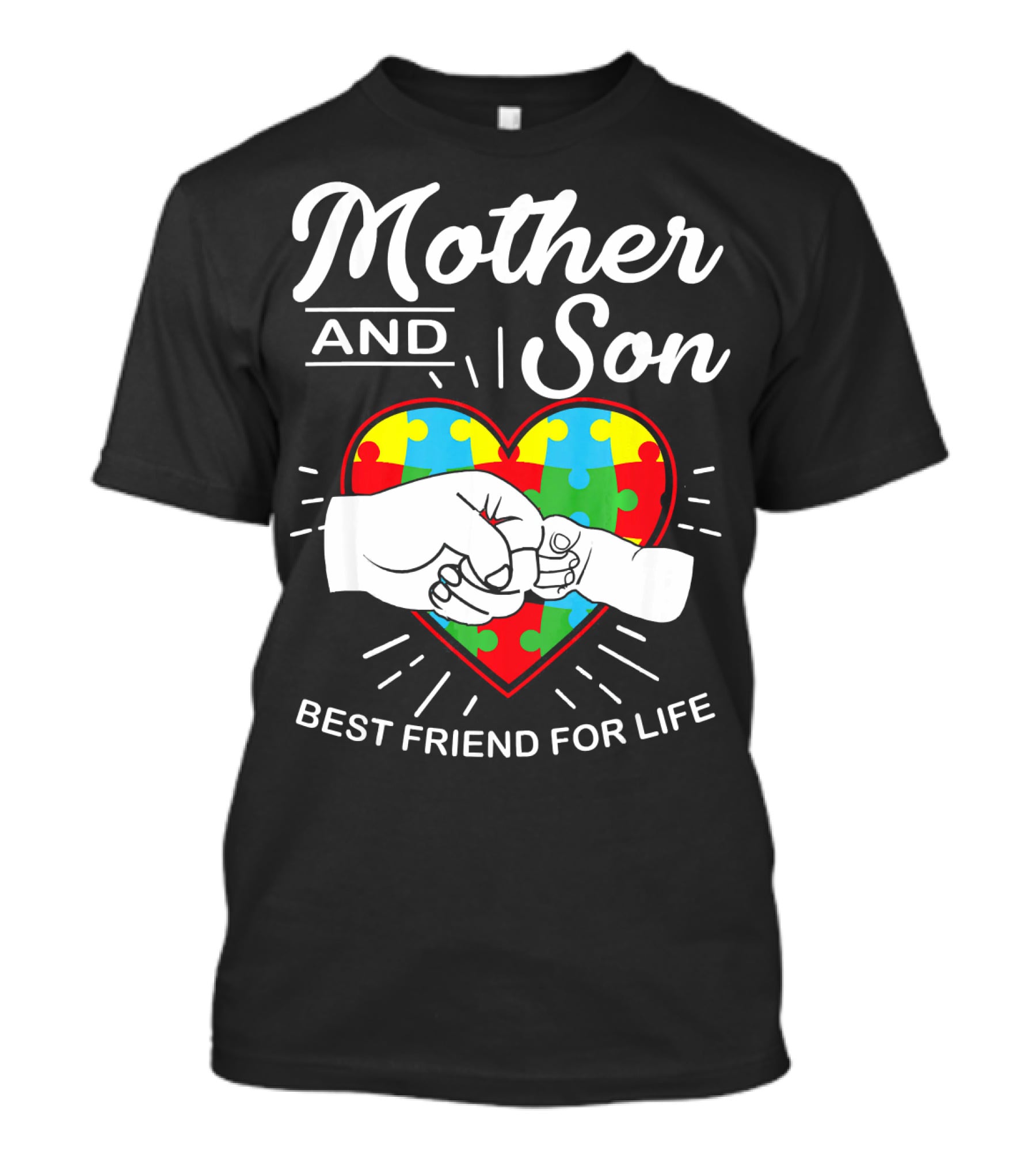 Mother And Son Autism Awareness Heart Best Friend For Life T-Shirt