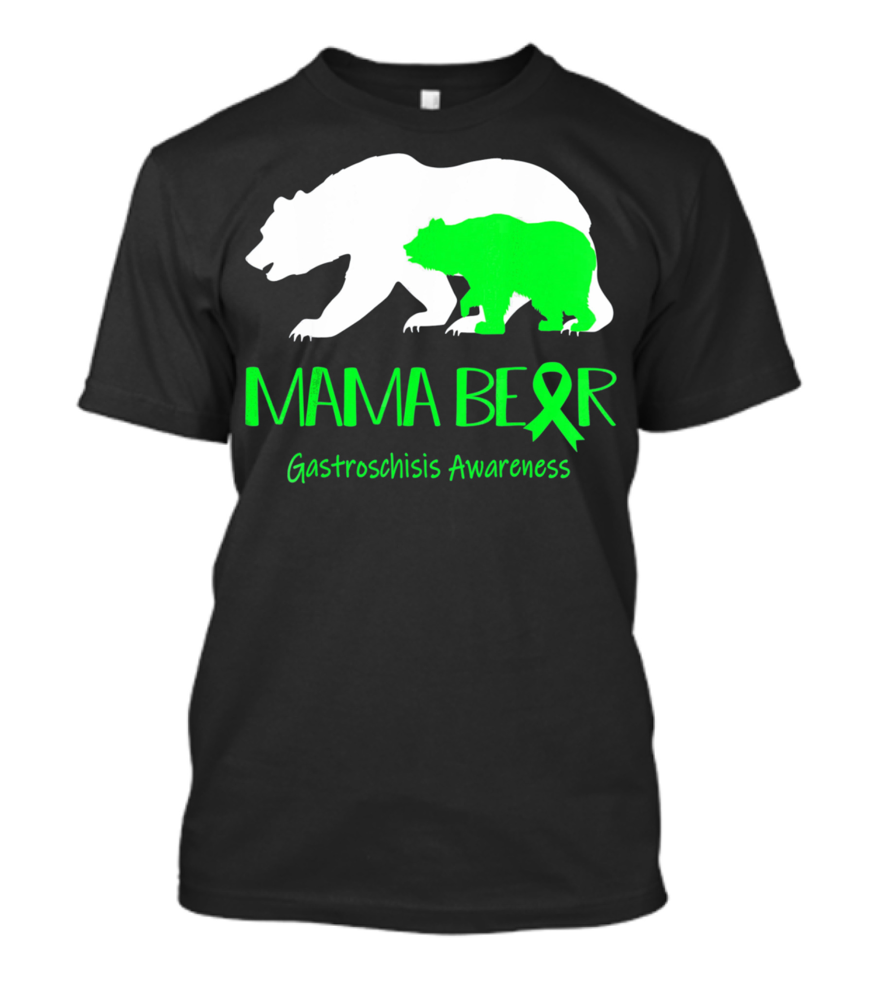 Mama Bear Gastroschisis Awareness Ribbon Symbol Bears T-Shirt