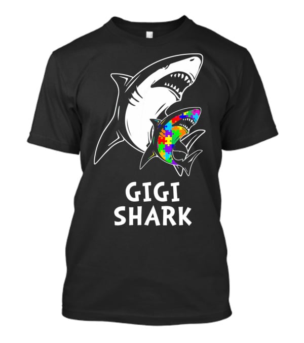Gigi Shark Autism Awareness Puzzle Sharks T-Shirt