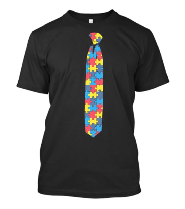 Unique Autism Awareness Day Puzzle Pattern TIE T-Shirt