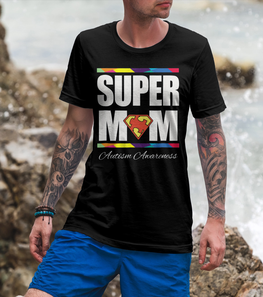 Super Mom Autism Awareness Iconic T-Shirt