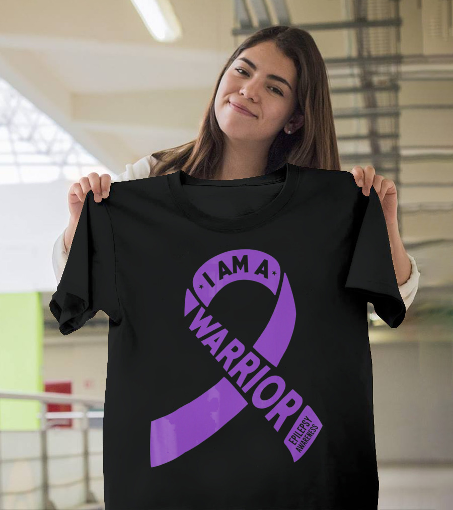 I Am A Warrior Purple Ribbon Epilepsy Awareness T-Shirt
