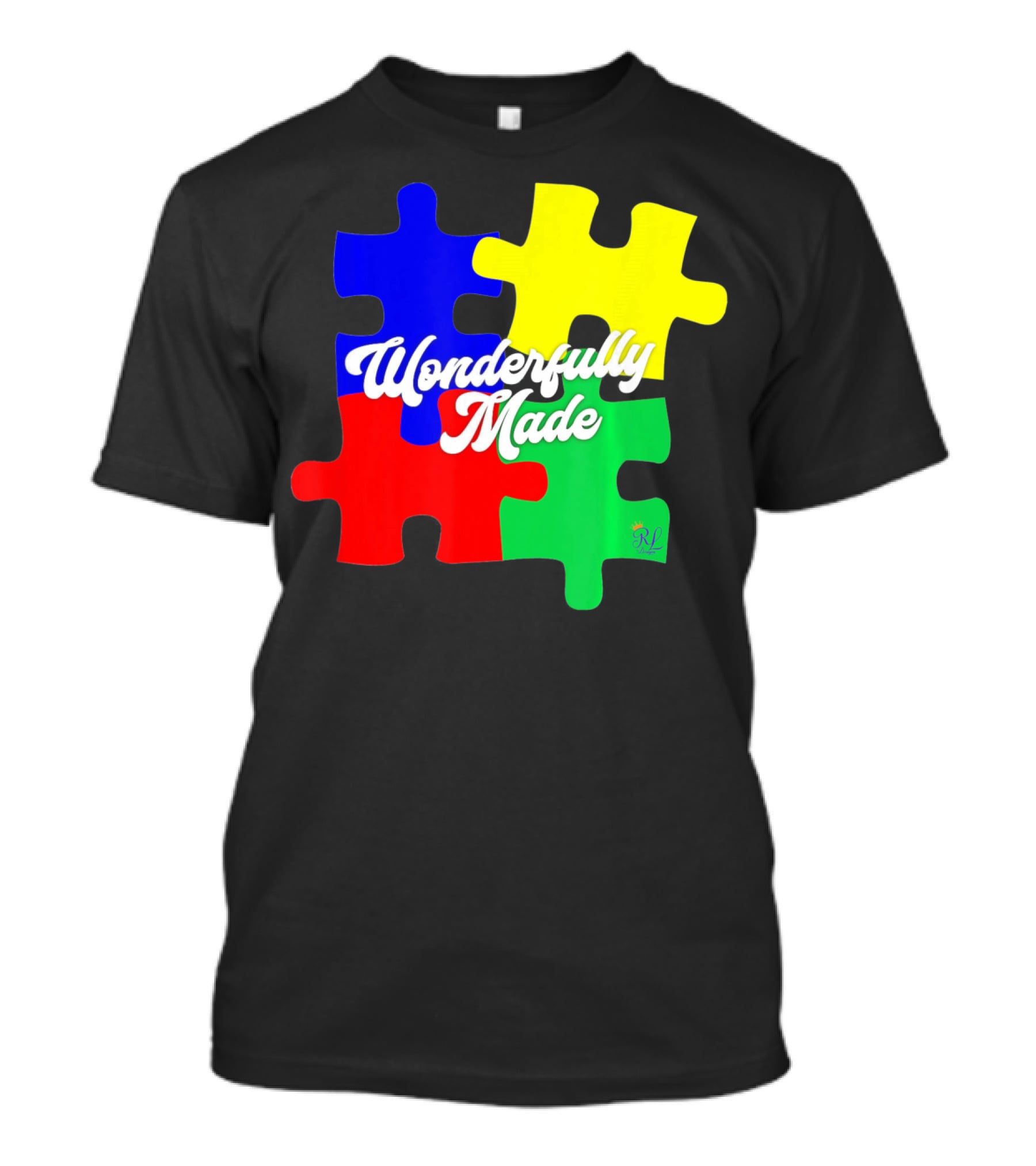 Wonderfully Made Autism Awareness Puzzle Pieces T-Shirt