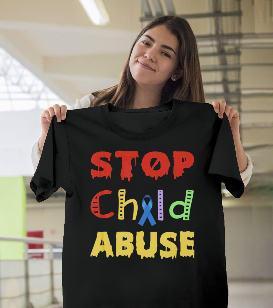 STOP Child Abuse Awareness Blue T-Shirt