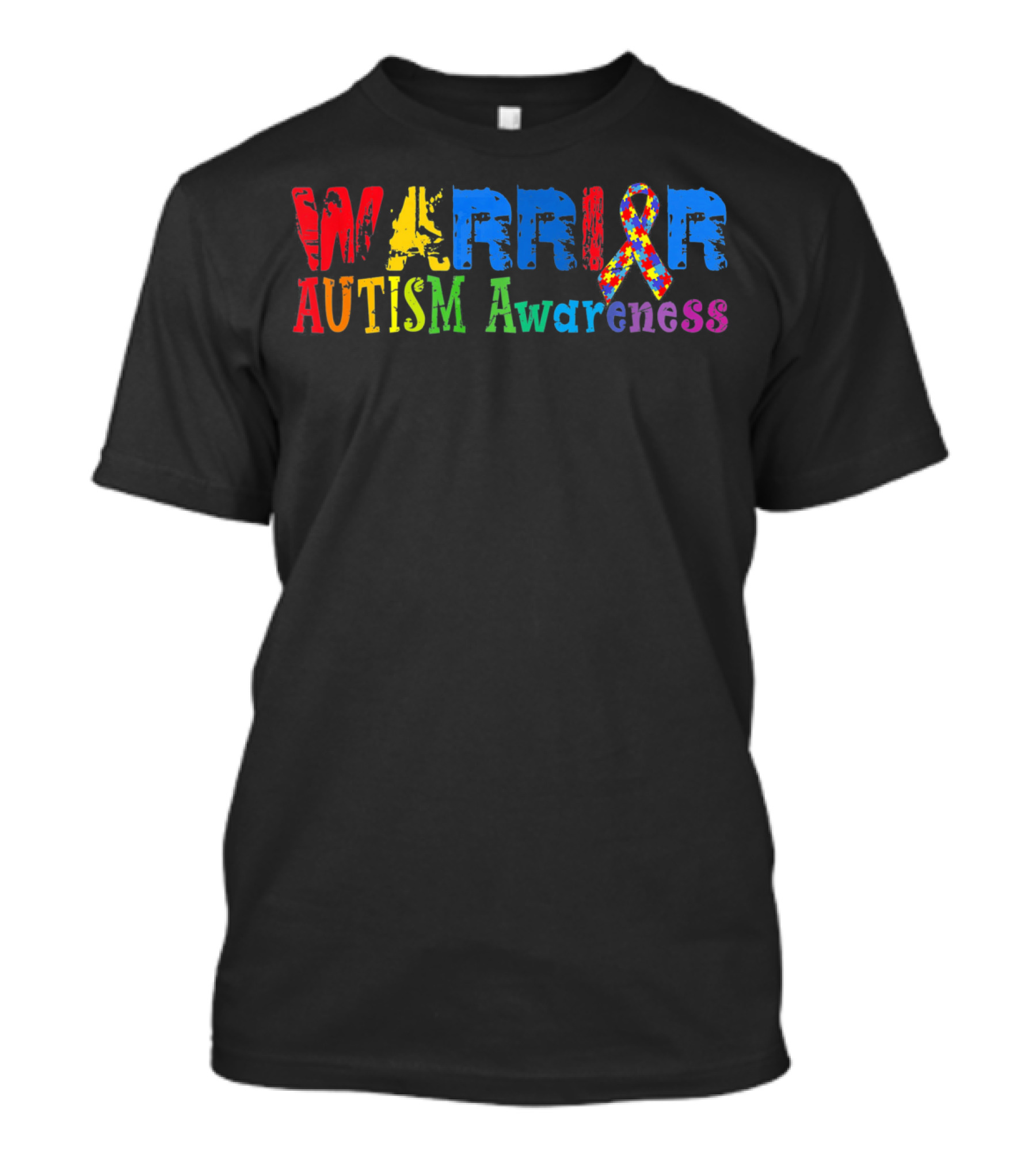 Warrior Autism Awareness Colorful Puzzle T-Shirt